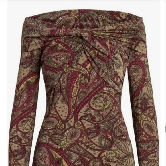 Lauren Ralph Lauren Paisley Off-The Shoulder Blouse - Picture 4 of 13